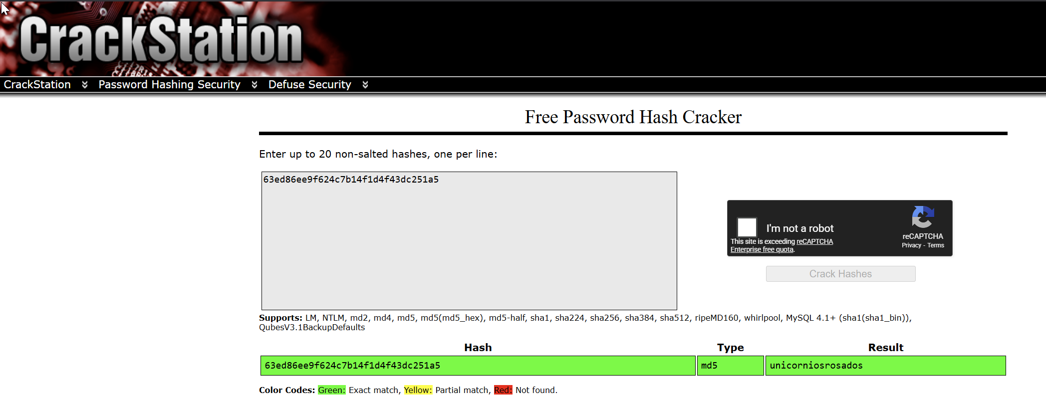 crackstation.net pour casser le hash de l&rsquo;utilisateur rosa