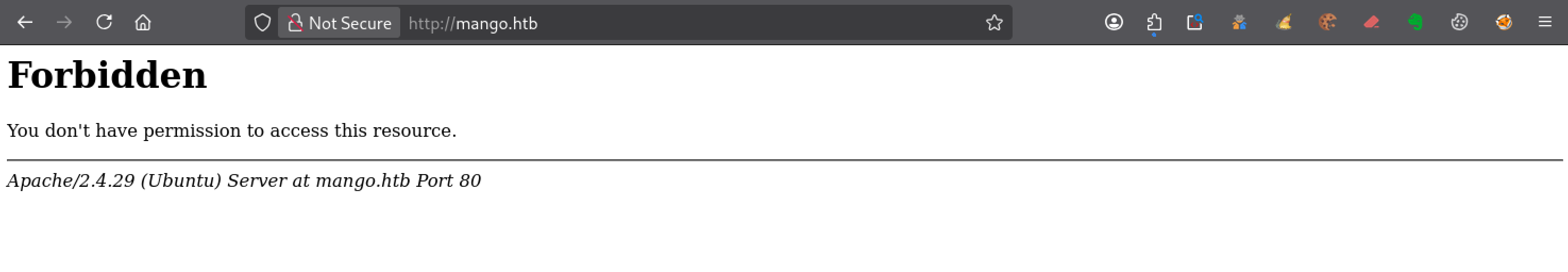Réponse 403 Forbidden sur http://mango.htb